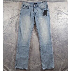 True Religion Ricky Jeans Mens SZ 31 Flap SN Relaxed‎ Straight Light Blue Denim